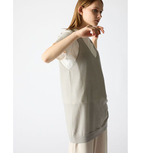 mizuiro ind「mizuiro ind ハイゲージラウンドネックベスト」|ベスト・ジレ|