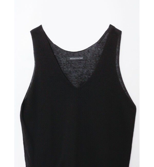 mizuiro ind「mizuiro ind ハイゲージラウンドネックベスト」|ベスト・ジレ|