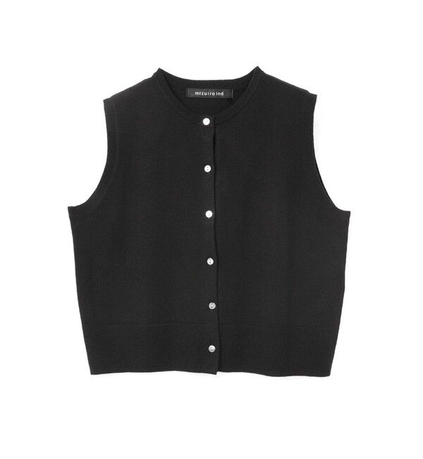 mizuiro ind「mizuiro ind クルーネックショートベスト」|ベスト・ジレ|