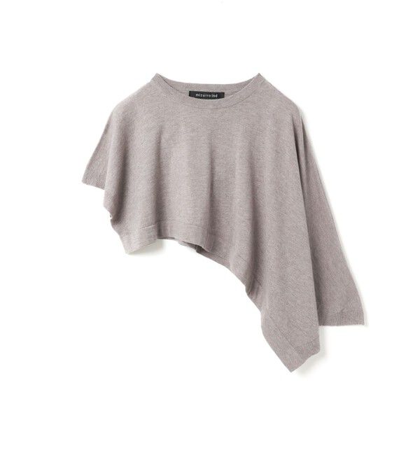 mizuiro ind「mizuiro ind アシンメトリーポンチョベスト」|ベスト・ジレ|ライトベージュ