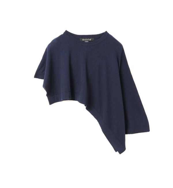 mizuiro ind「mizuiro ind アシンメトリーポンチョベスト」|ベスト・ジレ|ネイビー