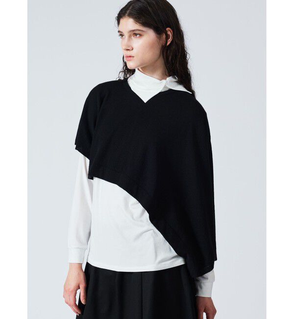 mizuiro ind「mizuiro ind アシンメトリーポンチョベスト」|ベスト・ジレ|