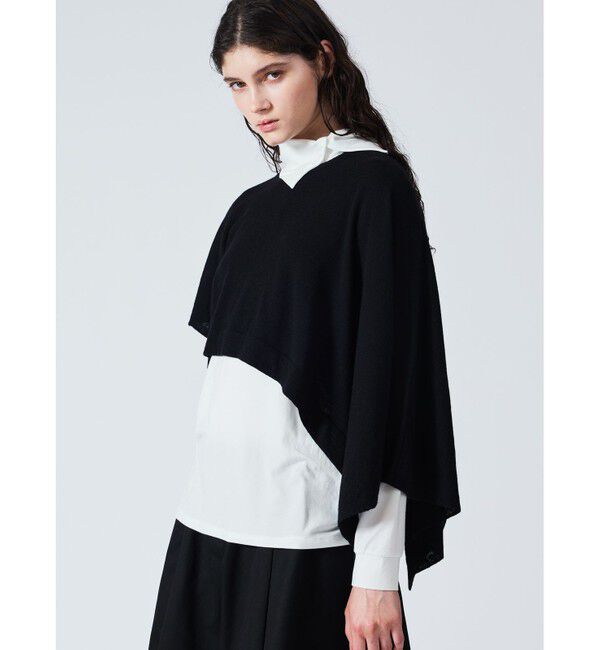 mizuiro ind「mizuiro ind アシンメトリーポンチョベスト」|ベスト・ジレ|