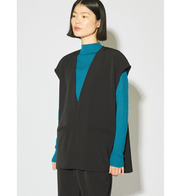 MIDIUMISOLID「MIDIUMISOLID for Ladies Vネックノースリーブプルオーバー」|ベスト・ジレ|