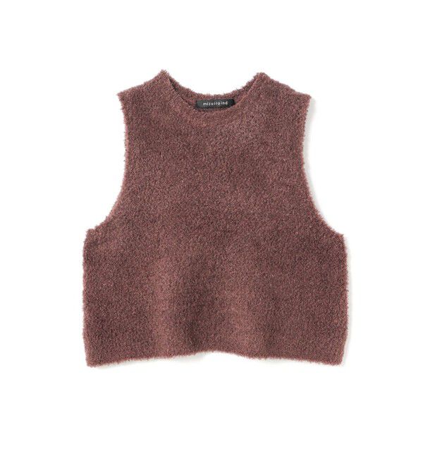 mizuiro ind「mizuiro ind ヘアリーヤーンショートベスト」|ベスト・ジレ|ブラウン