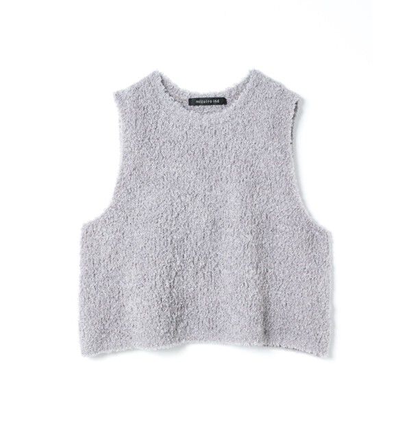 mizuiro ind「mizuiro ind ヘアリーヤーンショートベスト」|ベスト・ジレ|ライトグレー