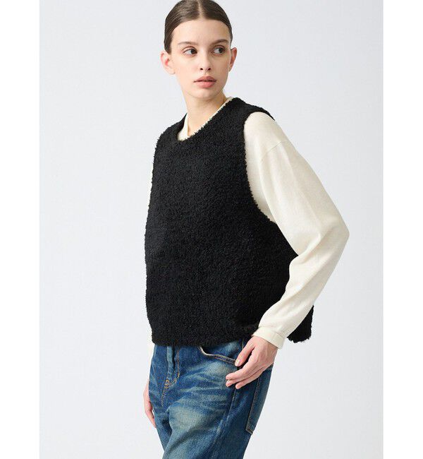 mizuiro ind「mizuiro ind ヘアリーヤーンショートベスト」|ベスト・ジレ|