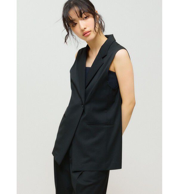 MIDIUMISOLID「MIDIUMISOLID for Ladies ウエストシェイプテーラードジレ」|ベスト・ジレ|