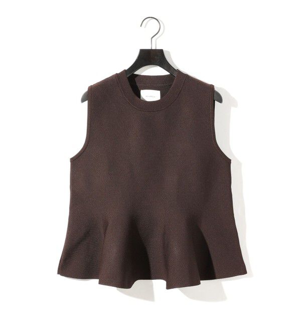 MIDIUMISOLID「MIDIUMISOLID for Ladies ペプラムベスト」|ニット・セーター|ブラウン