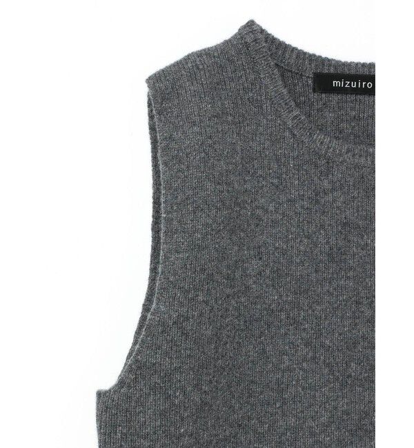 mizuiro ind「mizuiro ind サイドスリットリブベスト」|ベスト・ジレ|