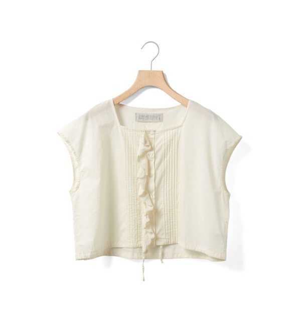 MidiUmi「MidiUmi ピンタックレースベスト」|ベスト・ジレ|アイボリー
