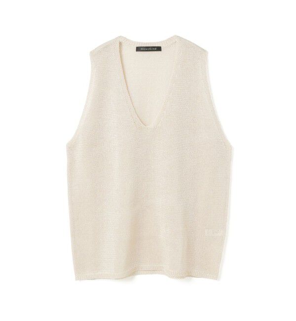 mizuiro ind「mizuiro ind ワイドVネックベスト」|ベスト・ジレ|アイボリー