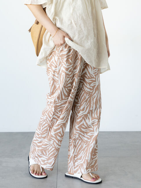 Lugnoncure「無地/柄アソート綿麻パンツ」|その他|ベージュ