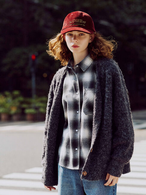 Lugnoncure「起毛Vネックカーディガン」|カーディガン|