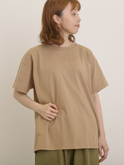 Samansa Mos2「【USAコットン】Tシャツ」|Tシャツ・カットソー|ベージュ