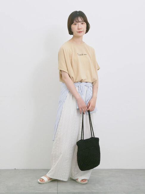 Samansa Mos2 blue「◎【接触冷感】ロゴプリントチュニック」|Tシャツ・カットソー|