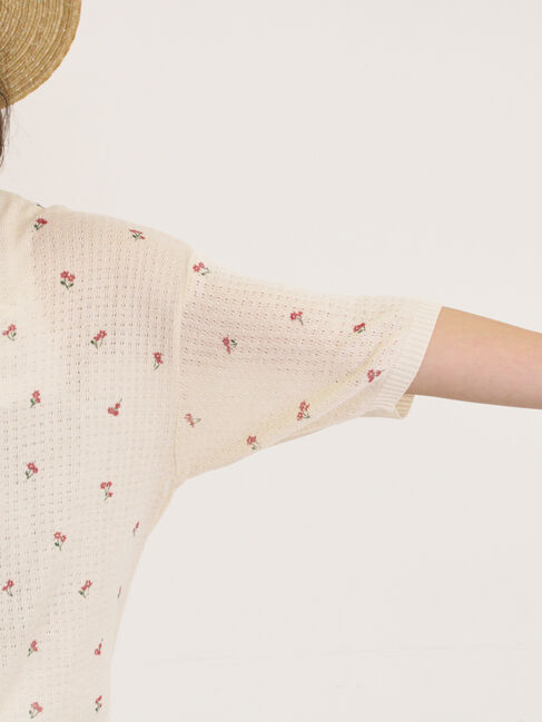 Samansa Mos2「小花柄プリントカーディガン」|カーディガン|