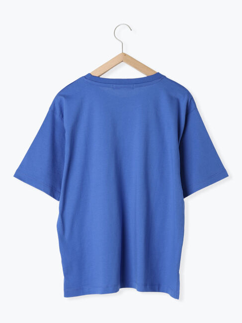 Samansa Mos2 blue「ロゴプリントTシャツ」|Tシャツ・カットソー|