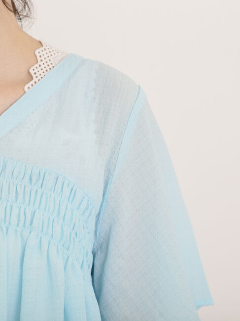 Samansa Mos2「◎2WAYシャーリングチュニック」|シャツ・ブラウス|