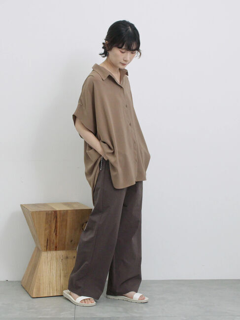 Samansa Mos2 blue「【接触冷感】ポンチョブラウス」|シャツ・ブラウス|