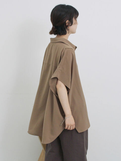 Samansa Mos2 blue「【接触冷感】ポンチョブラウス」|シャツ・ブラウス|