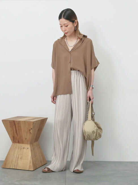 Samansa Mos2 blue「【接触冷感】ポンチョブラウス」|シャツ・ブラウス|