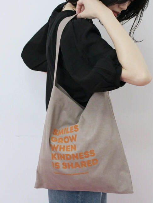 Samansa Mos2 blue「フロッキーロゴトート」|その他|ライトベージュ