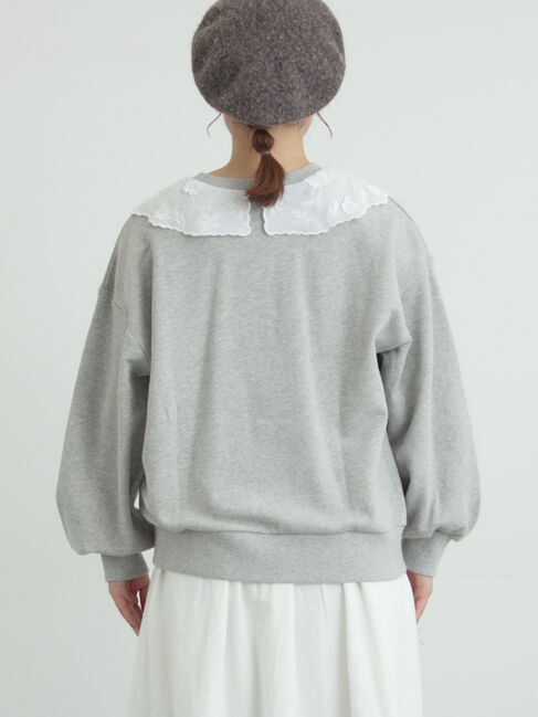 Samansa Mos2「裏毛3Dレース襟付きスウェット」|Tシャツ・カットソー|