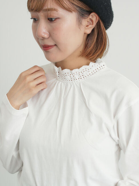 Samansa Mos2「【保温加工】衿レーススタンドネックインナー」|Tシャツ・カットソー|