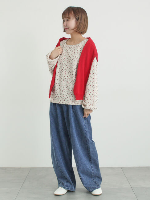 Samansa Mos2「ワッフルローズ柄前後2WAYカットソー」|Tシャツ・カットソー|