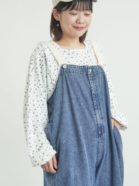 Samansa Mos2「ワッフルローズ柄前後2WAYカットソー」|Tシャツ・カットソー|