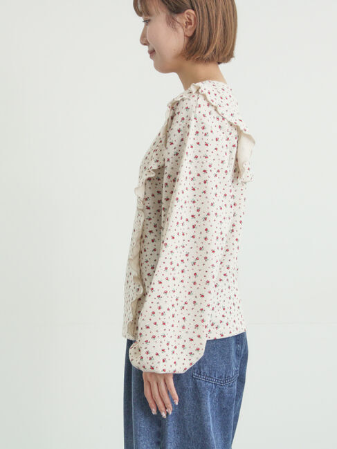 Samansa Mos2「ワッフルローズ柄前後2WAYカットソー」|Tシャツ・カットソー|