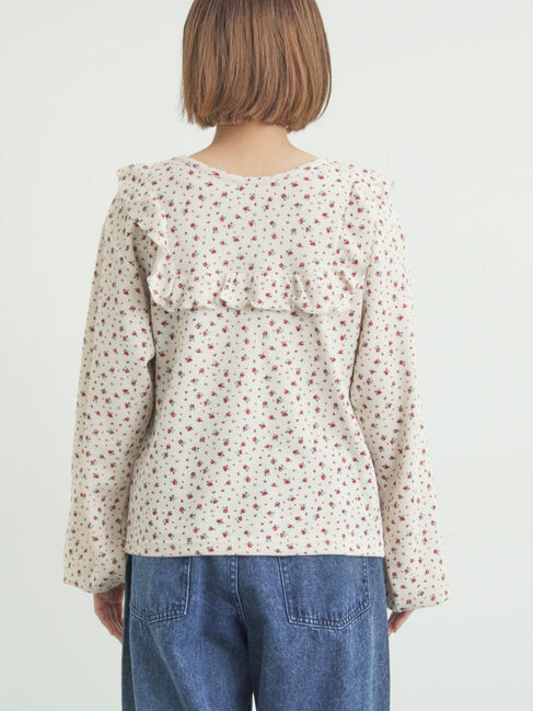 Samansa Mos2「ワッフルローズ柄前後2WAYカットソー」|Tシャツ・カットソー|