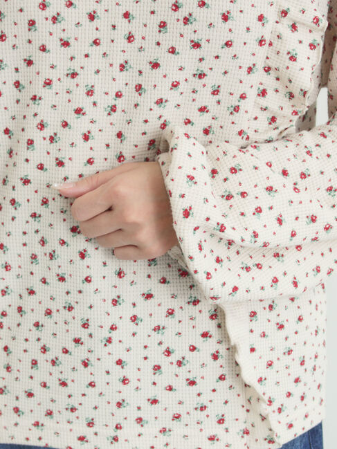 Samansa Mos2「ワッフルローズ柄前後2WAYカットソー」|Tシャツ・カットソー|