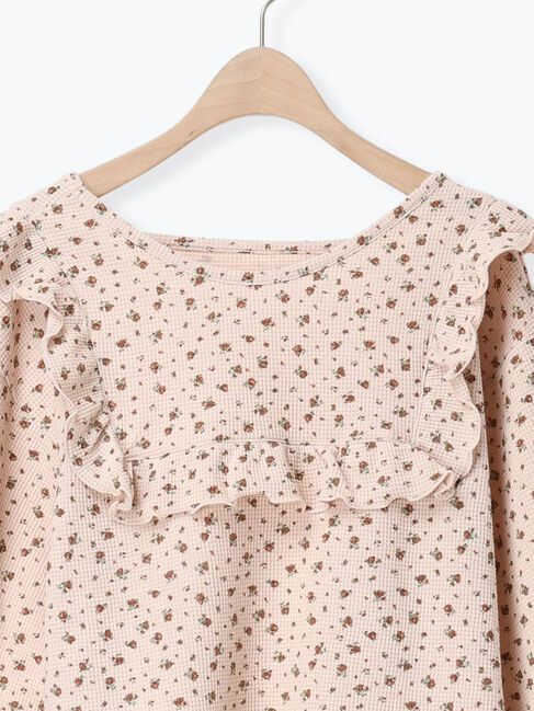 Samansa Mos2「ワッフルローズ柄前後2WAYカットソー」|Tシャツ・カットソー|