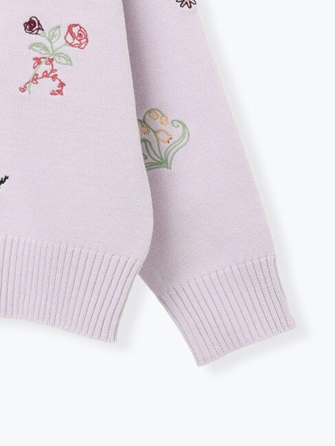 Samansa Mos2「花+ロゴ総柄刺繍カーディガン」|カーディガン|