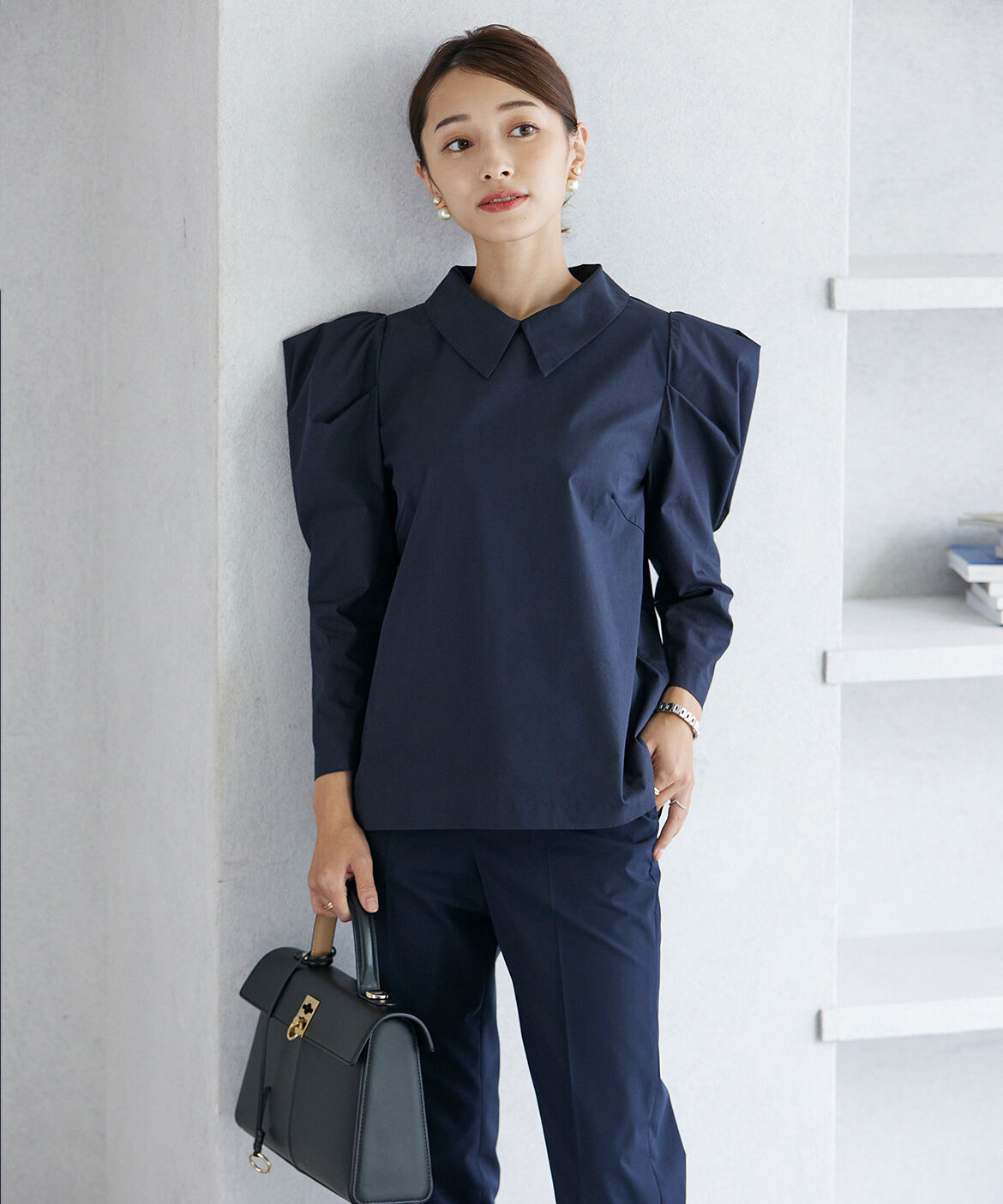 Maglie le cassetto「《M Maglie le cassetto&times;吉田理紗》2WAY衿のパワショル&ldquo;華&rdquo;ブラウス」|シャツ・ブラウス|