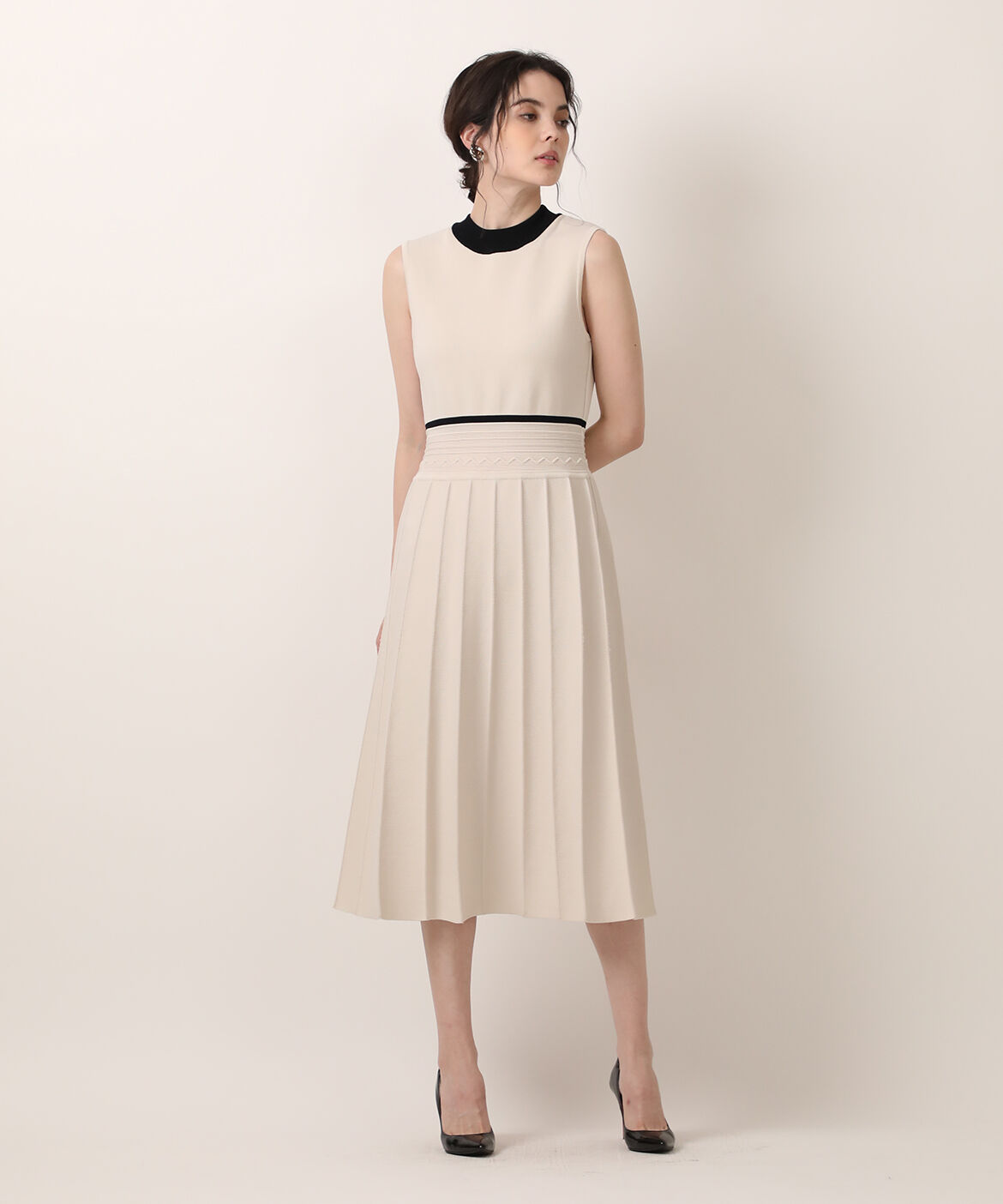 Maglie le cassetto「《M Maglie le cassetto》バイカラーニットワンピース」|ワンピース|