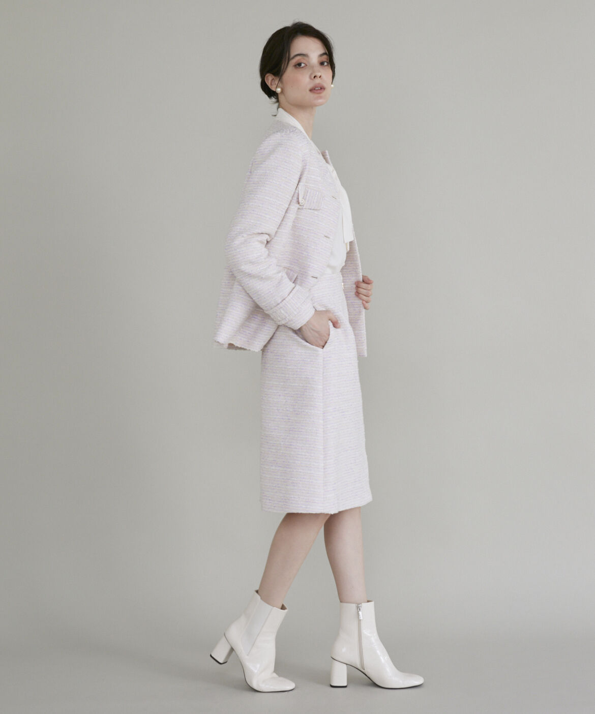 Maglie le cassetto「《M Maglie le cassetto》ファンシーツイードスカート」|台形|