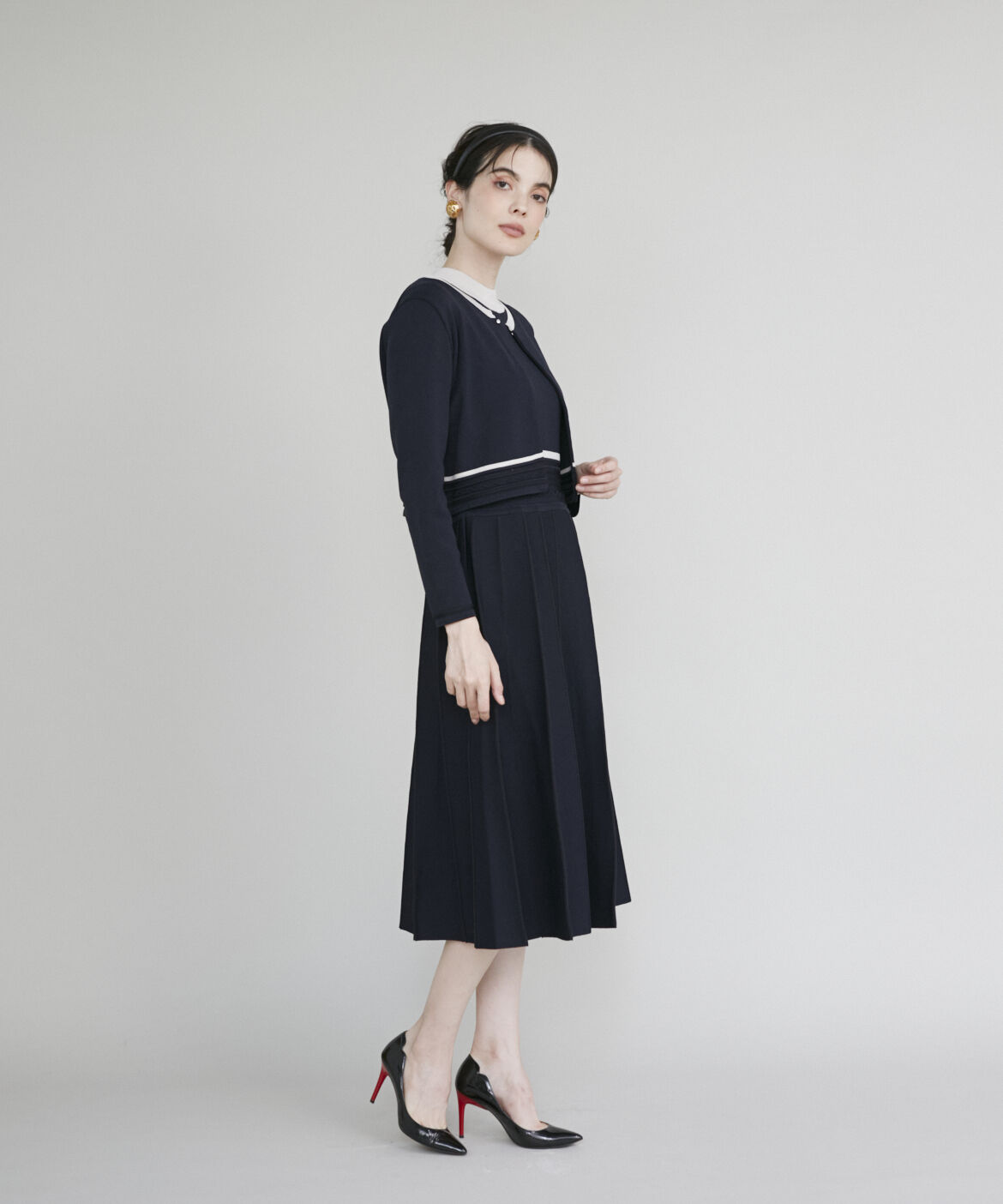 Maglie le cassetto「《M Maglie le cassetto》バイカラーニットワンピース」|ワンピース|