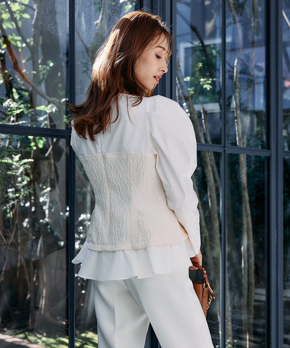 Maglie le cassetto「《M Maglie le cassetto&times;吉田理紗》ビスチェ風ジャガードブラウス」|シャツ・ブラウス|