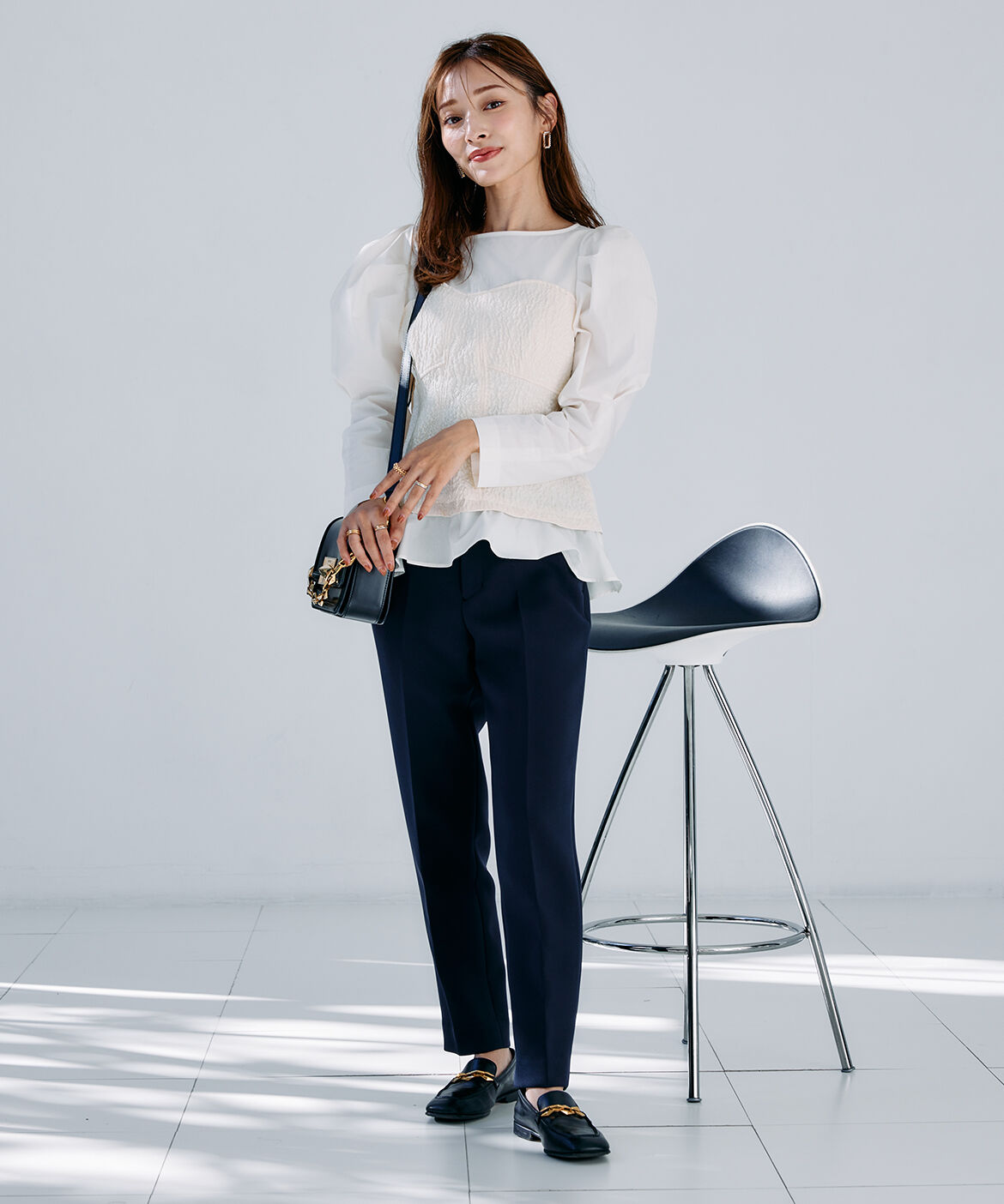 Maglie le cassetto「《M Maglie le cassetto&times;吉田理紗》ビスチェ風ジャガードブラウス」|シャツ・ブラウス|