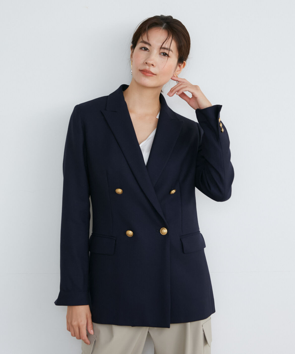INED「《大きいサイズ》定番ダブルブレストジャケット」|テーラードジャケット|