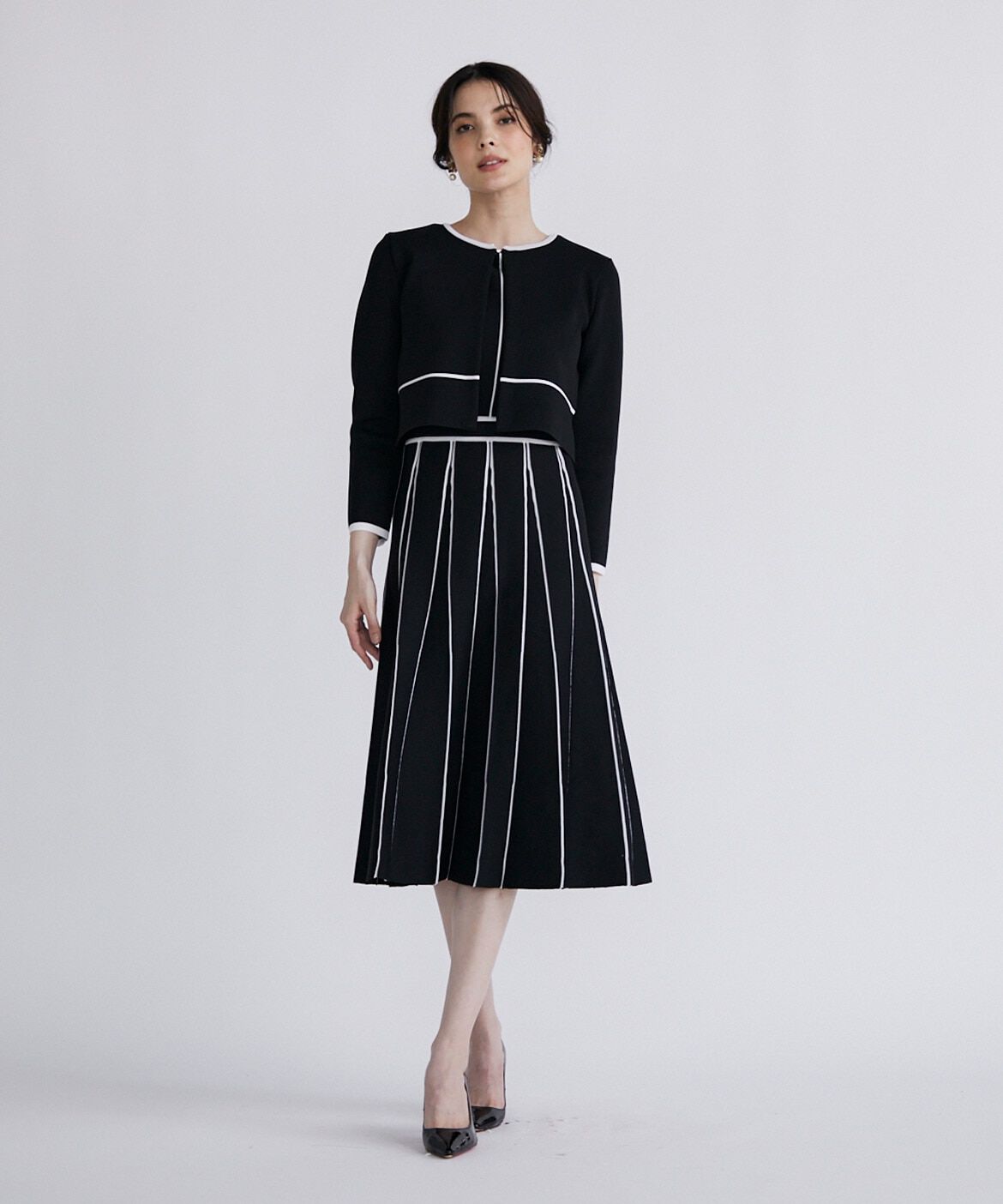 Maglie le cassetto「《M Maglie le cassetto》ラインニットワンピース」|ワンピース|