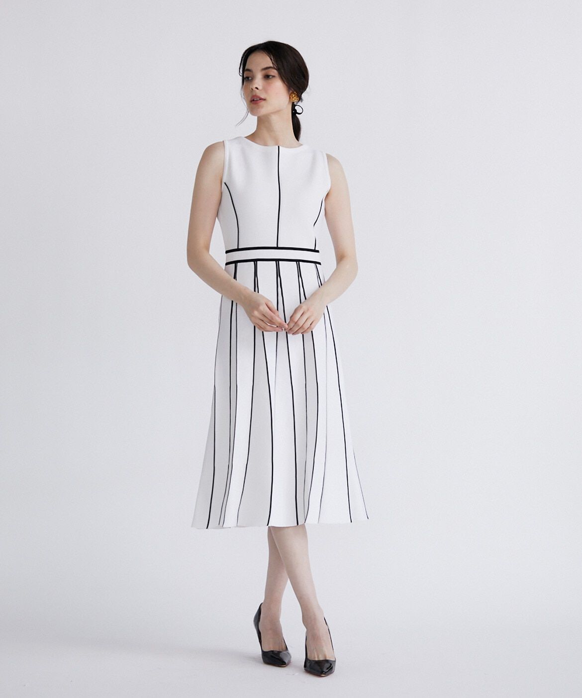 Maglie le cassetto「《M Maglie le cassetto》ラインニットワンピース」|ワンピース|