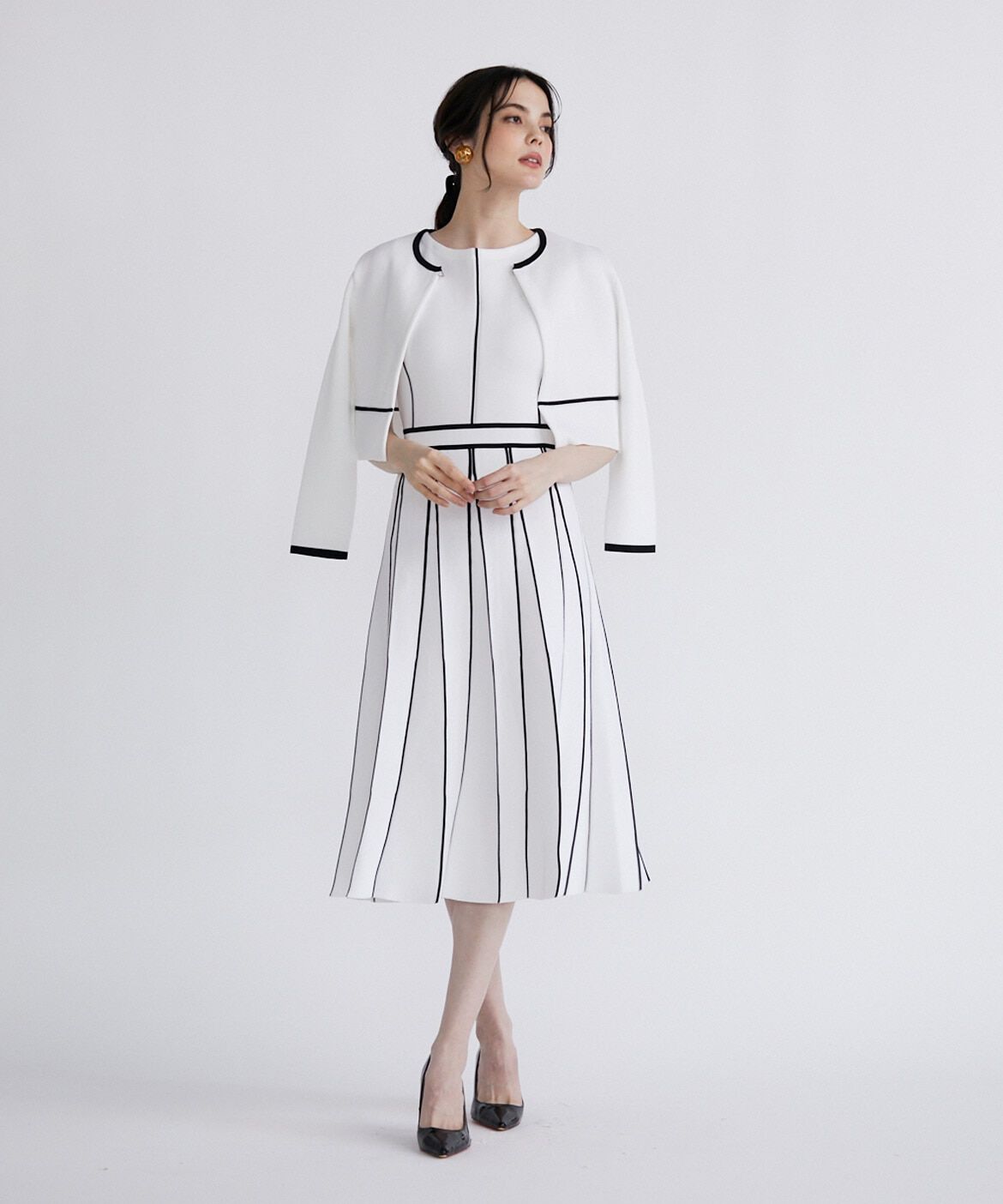 Maglie le cassetto「《M Maglie le cassetto》ラインニットワンピース」|ワンピース|