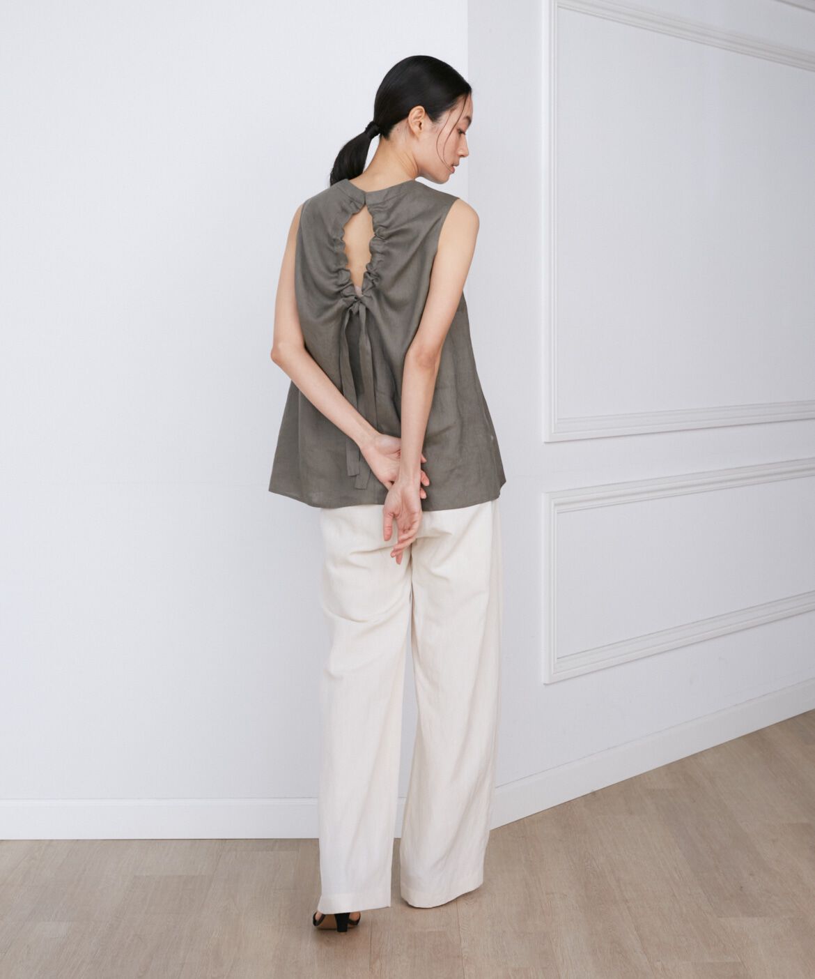 INED「リネンボックスプリーツブラウス《la veille by SUPERIOR CLOSET》」|シャツ・ブラウス|