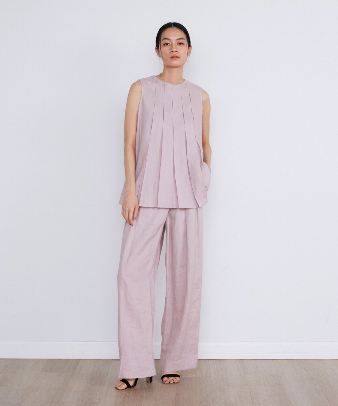 INED「リネンボックスプリーツブラウス《la veille by SUPERIOR CLOSET》」|シャツ・ブラウス|