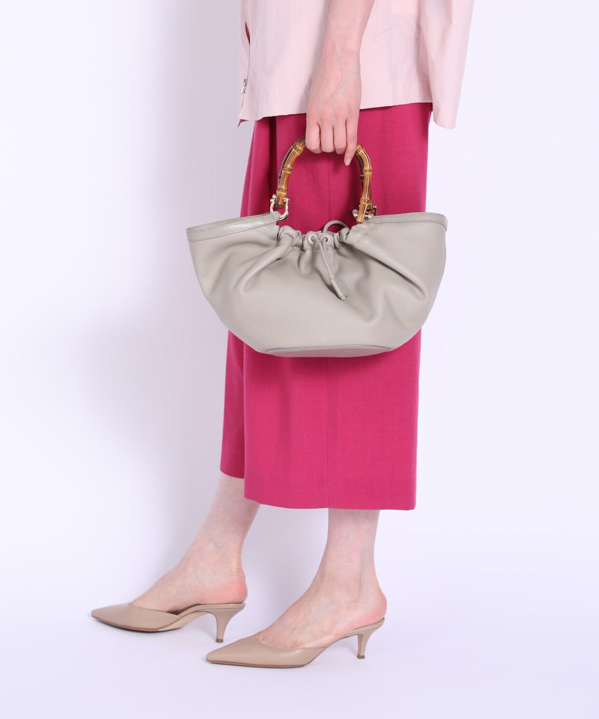 7-IDconcept.「カウレザーバンブーハンドル2WAYバッグ」|ハンドバッグ|