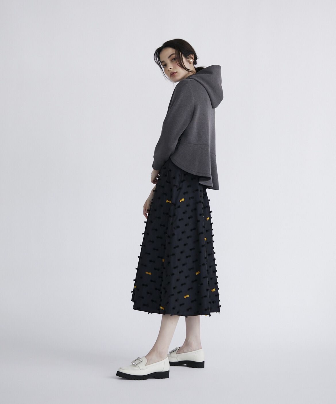 Maglie le cassetto「《大きいサイズ》サイドフリルパーカー」|パーカー|